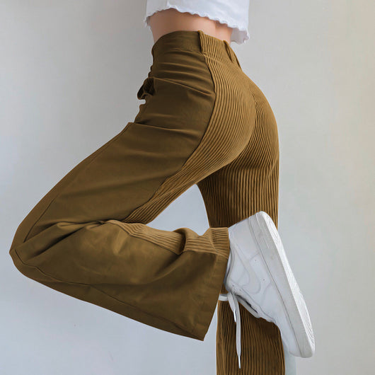 Pantalones Rectos Anchos con Bloques de Color - Casual y Versátil - Image 20
