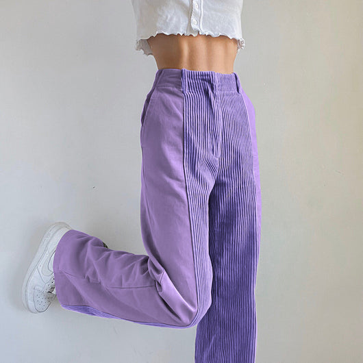 Pantalones Rectos Anchos con Bloques de Color - Casual y Versátil - Image 22