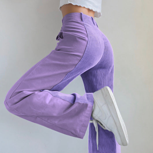 Pantalones Rectos Anchos con Bloques de Color - Casual y Versátil - Image 23