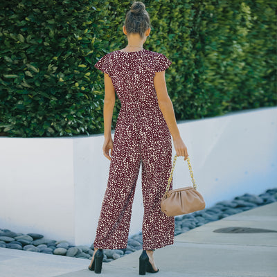 Jumpsuit Floral de Gasa para Mujer - Escote en V, Diseño Europeo - Image 14