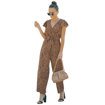 Jumpsuit Floral de Gasa para Mujer - Escote en V, Diseño Europeo - Image 21