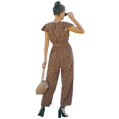 Jumpsuit Floral de Gasa para Mujer - Escote en V, Diseño Europeo - Image 22