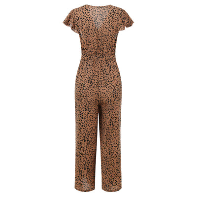 Jumpsuit Floral de Gasa para Mujer - Escote en V, Diseño Europeo - Image 24
