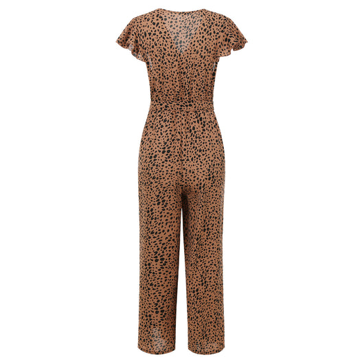 Jumpsuit Floral de Gasa para Mujer - Escote en V, Diseño Europeo - Image 24
