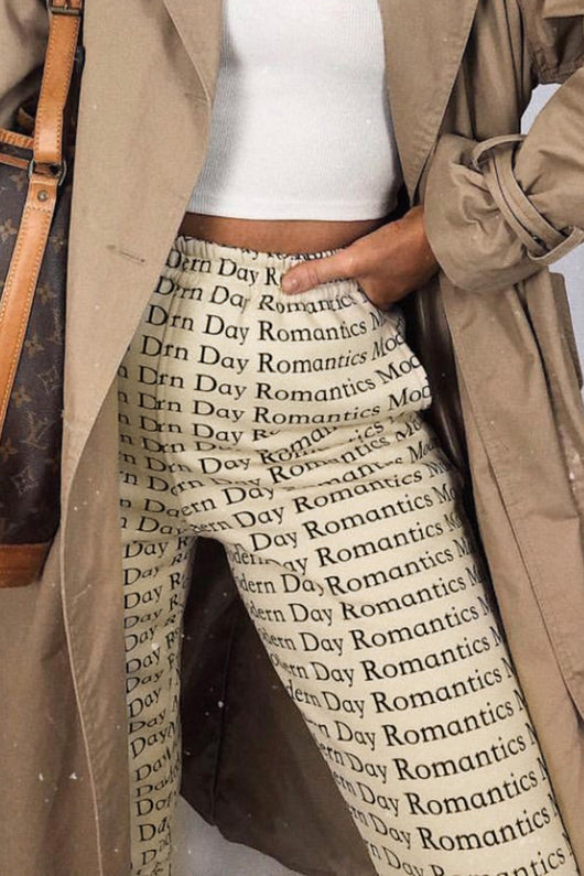 Pantalones Anchos Estilo Urbano con Estampado de Letras y Amarre - Image 21