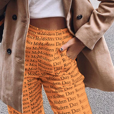 Pantalones Anchos Estilo Urbano con Estampado de Letras y Amarre - Image 27