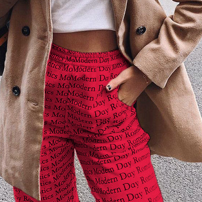 Pantalones Anchos Estilo Urbano con Estampado de Letras y Amarre - Image 32