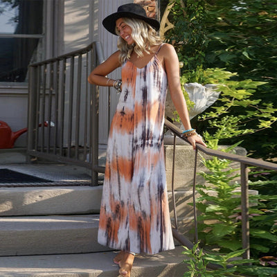 Vestido Slip con Estampado Tie Dye y Rayas para Talla Grande - Image 18