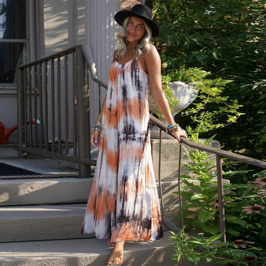 Vestido Slip con Estampado Tie Dye y Rayas para Talla Grande - Image 19