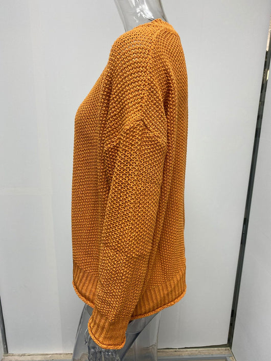 Suéter Suelto Cuello V Mujer Color Liso - Image 18