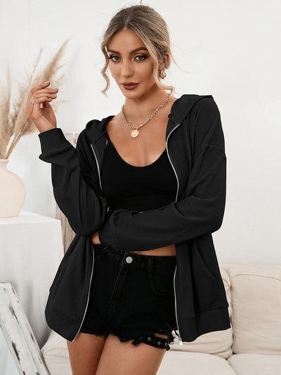 Sudadera con Capucha y Cierre de Cremallera - Cardigan Casual Versátil - Image 12
