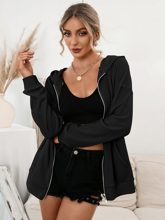 Sudadera con Capucha y Cierre de Cremallera - Cardigan Casual Versátil - Image 12
