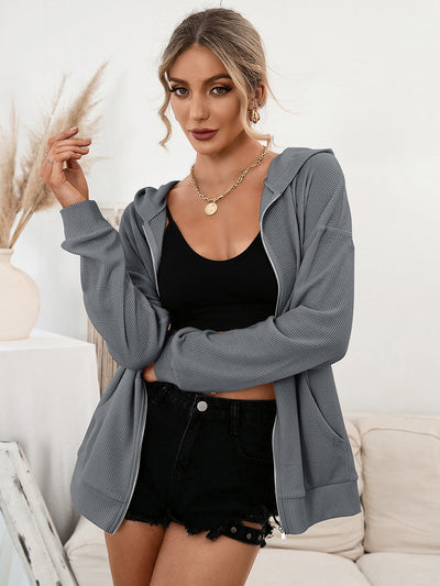 Sudadera con Capucha y Cierre de Cremallera - Cardigan Casual Versátil - Image 17