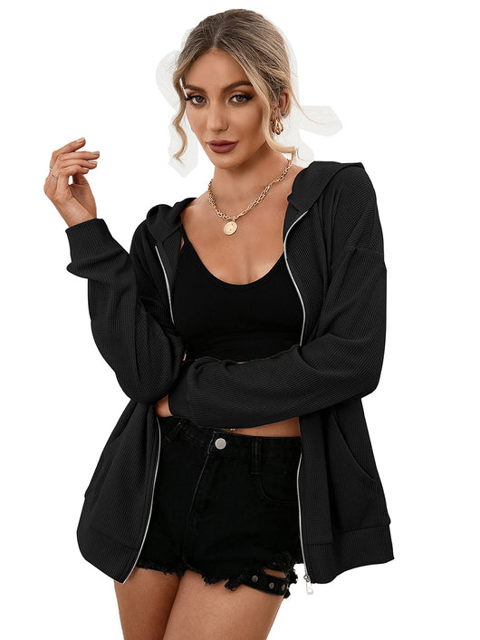 Sudadera con Capucha y Cierre de Cremallera - Cardigan Casual Versátil - Image 37