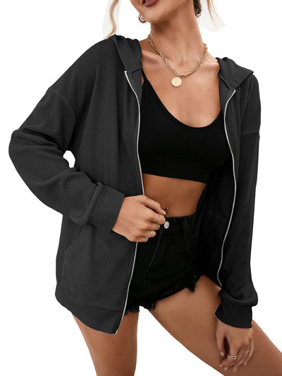 Sudadera con Capucha y Cierre de Cremallera - Cardigan Casual Versátil - Image 38