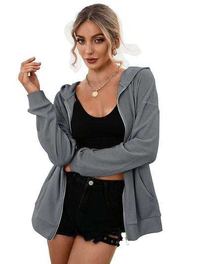 Sudadera con Capucha y Cierre de Cremallera - Cardigan Casual Versátil - Image 42