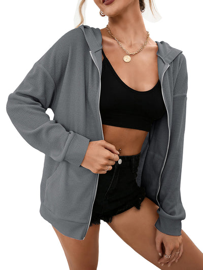 Sudadera con Capucha y Cierre de Cremallera - Cardigan Casual Versátil - Image 43