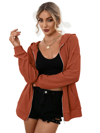Sudadera con Capucha y Cierre de Cremallera - Cardigan Casual Versátil - Image 47
