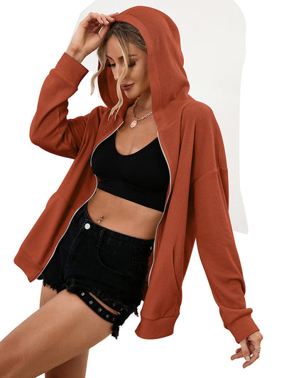 Sudadera con Capucha y Cierre de Cremallera - Cardigan Casual Versátil - Image 49