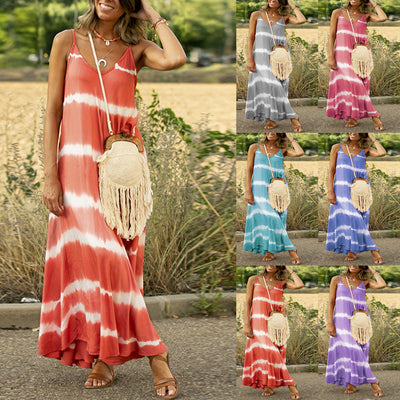 Vestido Maxi Largo Estampado a Rayas Talla Grande Mujer - Image 10