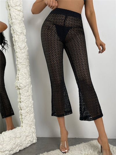 Pantalones Playa Acampanados con Detalles Mesh - Image 7