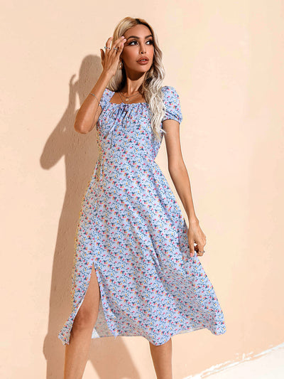 Vestido Estampado con Espalda Descubierta y Abertura Lateral - Image 10