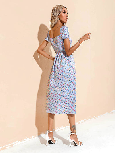 Vestido Estampado con Espalda Descubierta y Abertura Lateral - Image 11