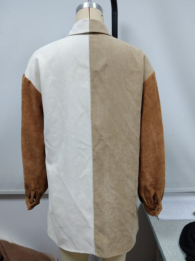 Camisa Suelta de Pana con Costuras Decorativas para Mujer - Image 19