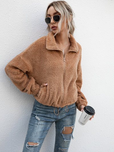 Chaqueta Sudadera Cropped con Cuello Reversible y Cordón Ajustable - Image 19