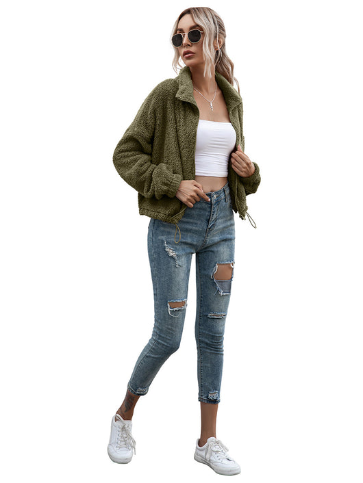 Chaqueta Sudadera Cropped con Cuello Reversible y Cordón Ajustable - Image 32