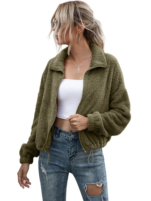 Chaqueta Sudadera Cropped con Cuello Reversible y Cordón Ajustable - Image 33
