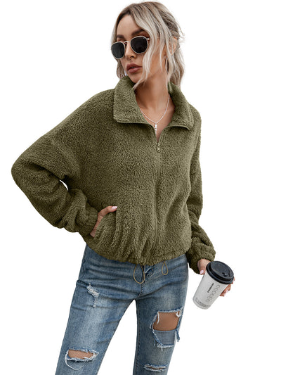 Chaqueta Sudadera Cropped con Cuello Reversible y Cordón Ajustable - Image 34