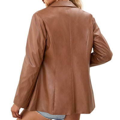 Chaqueta Blazer de Cuero PU para Mujer - Estilo Motociclista - Image 14