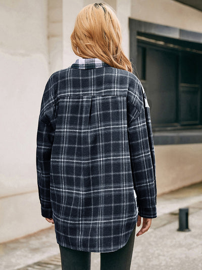 Camisa Cuadriculada con Bloques de Color para Mujer - Image 8