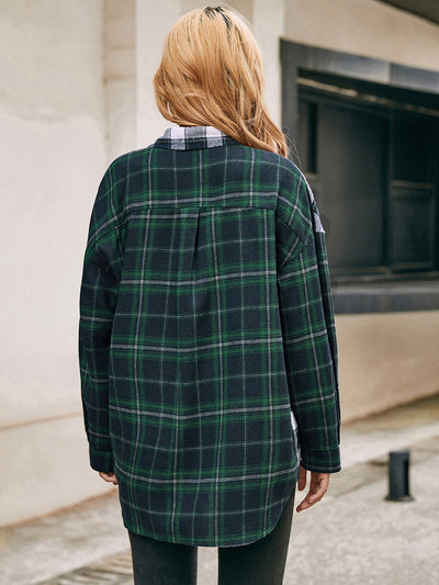 Camisa Cuadriculada con Bloques de Color para Mujer - Image 13