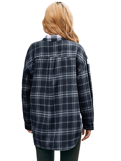 Camisa Cuadriculada con Bloques de Color para Mujer - Image 18