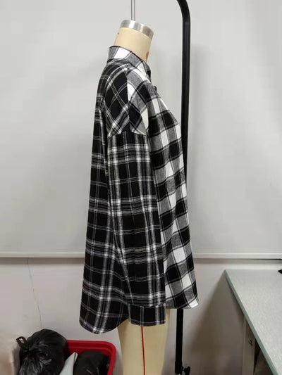 Camisa Cuadriculada con Bloques de Color para Mujer - Image 28