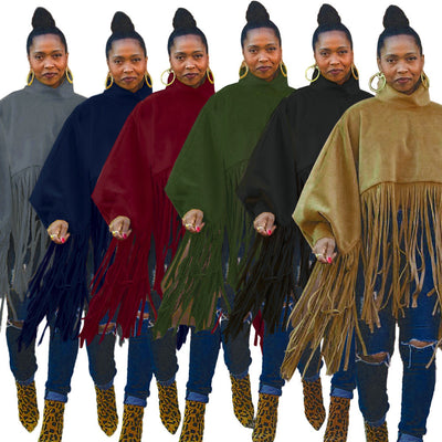 Blusa Larga con Flecos de Color Sólido para Mujer - Image 15