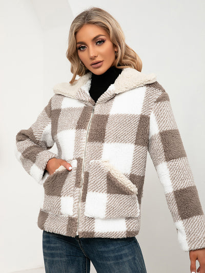 Chaqueta de Lana Cuadrille con Solapa Suave y Bolsillos - Image 14