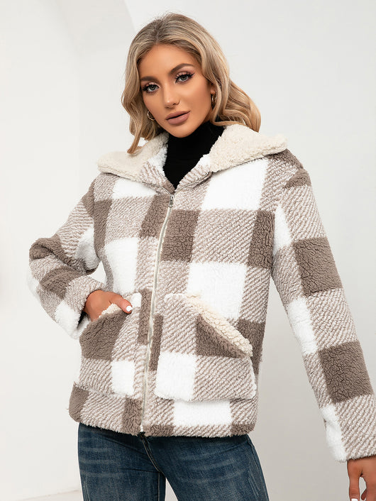 Chaqueta de Lana Cuadrille con Solapa Suave y Bolsillos - Image 14