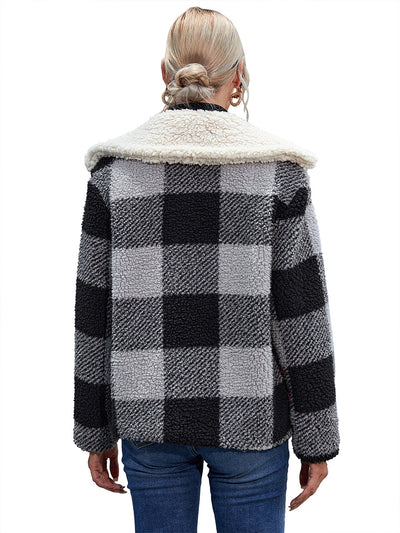 Chaqueta de Lana Cuadrille con Solapa Suave y Bolsillos - Image 18