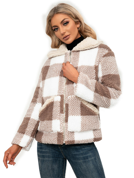 Chaqueta de Lana Cuadrille con Solapa Suave y Bolsillos - Image 22