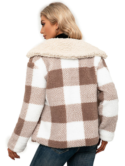 Chaqueta de Lana Cuadrille con Solapa Suave y Bolsillos - Image 23
