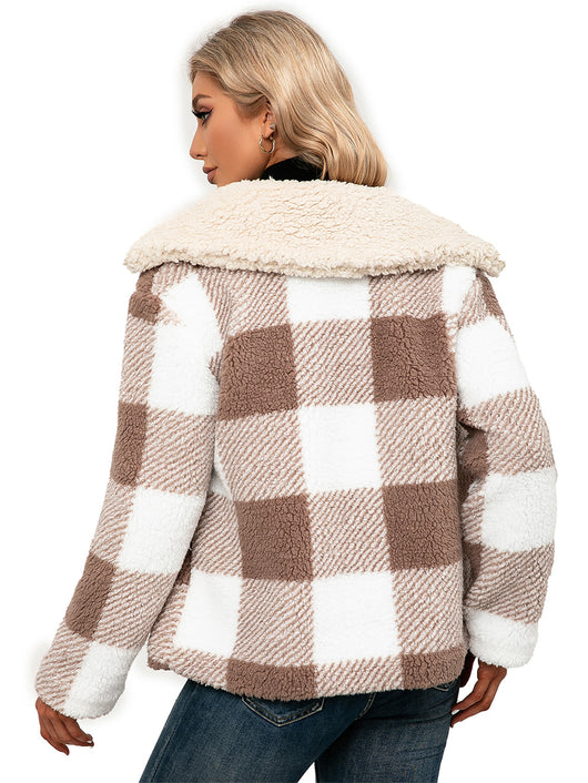 Chaqueta de Lana Cuadrille con Solapa Suave y Bolsillos - Image 23