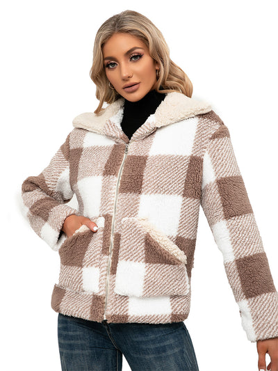 Chaqueta de Lana Cuadrille con Solapa Suave y Bolsillos - Image 24