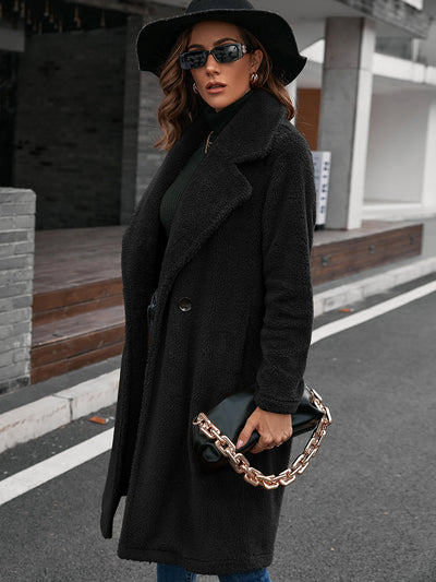 Abrigo Trench Cruzado Lana de Cordero con Cuello Suelto - Image 10