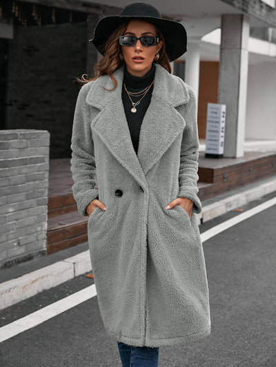 Abrigo Trench Cruzado Lana de Cordero con Cuello Suelto - Image 17