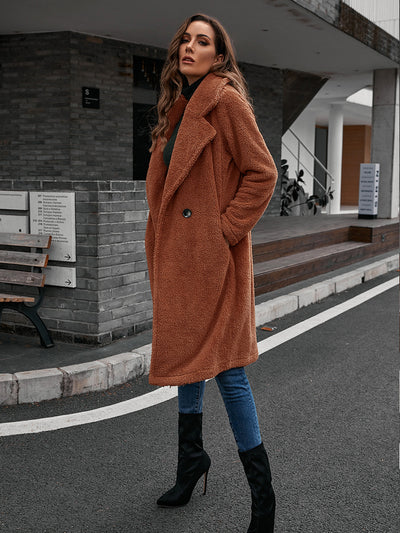 Abrigo Trench Cruzado Lana de Cordero con Cuello Suelto - Image 19