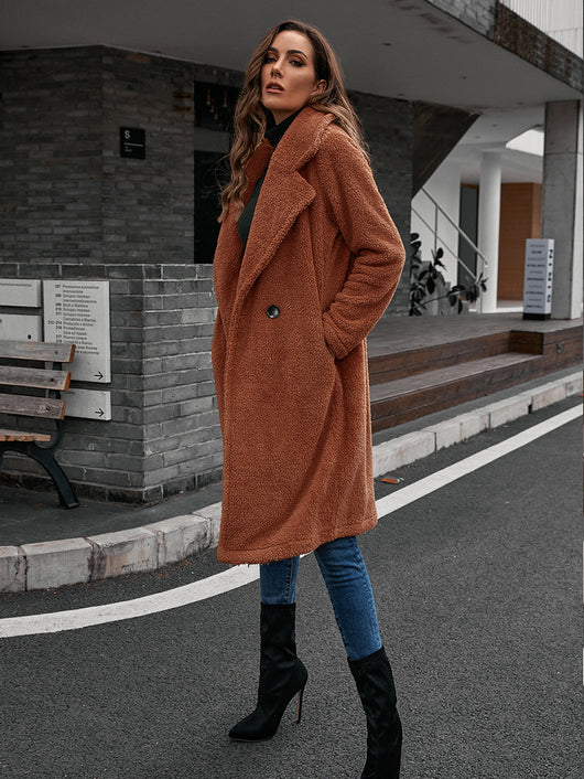 Abrigo Trench Cruzado Lana de Cordero con Cuello Suelto - Image 19