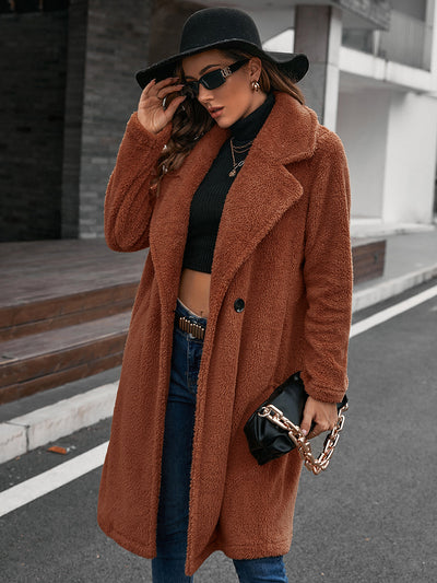 Abrigo Trench Cruzado Lana de Cordero con Cuello Suelto - Image 21